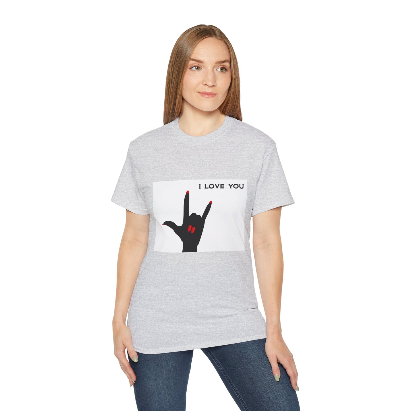Unisex Ultra Cotton Tee "I LOVE YOU" Sign Language Hand