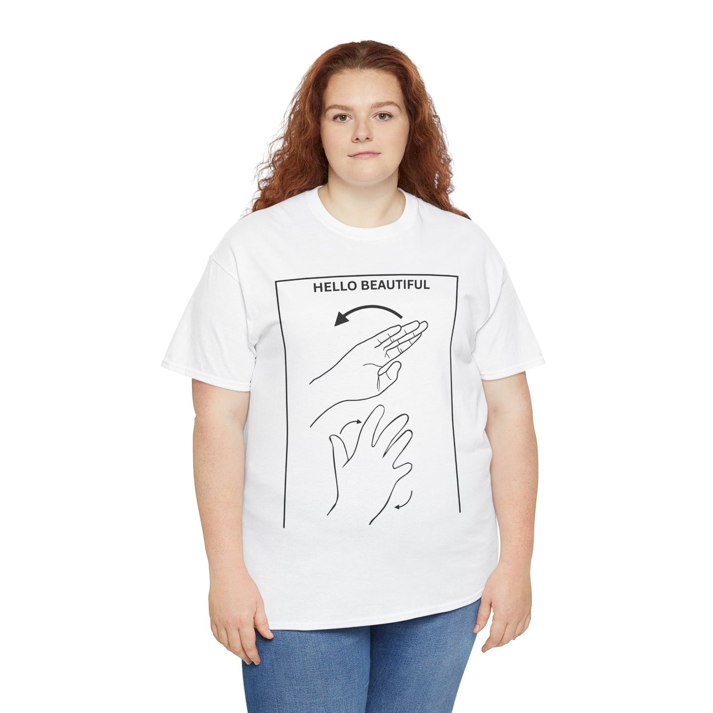 Hello Beautiful Sign Language T-Shirt — ASL Floral Graphic Tee