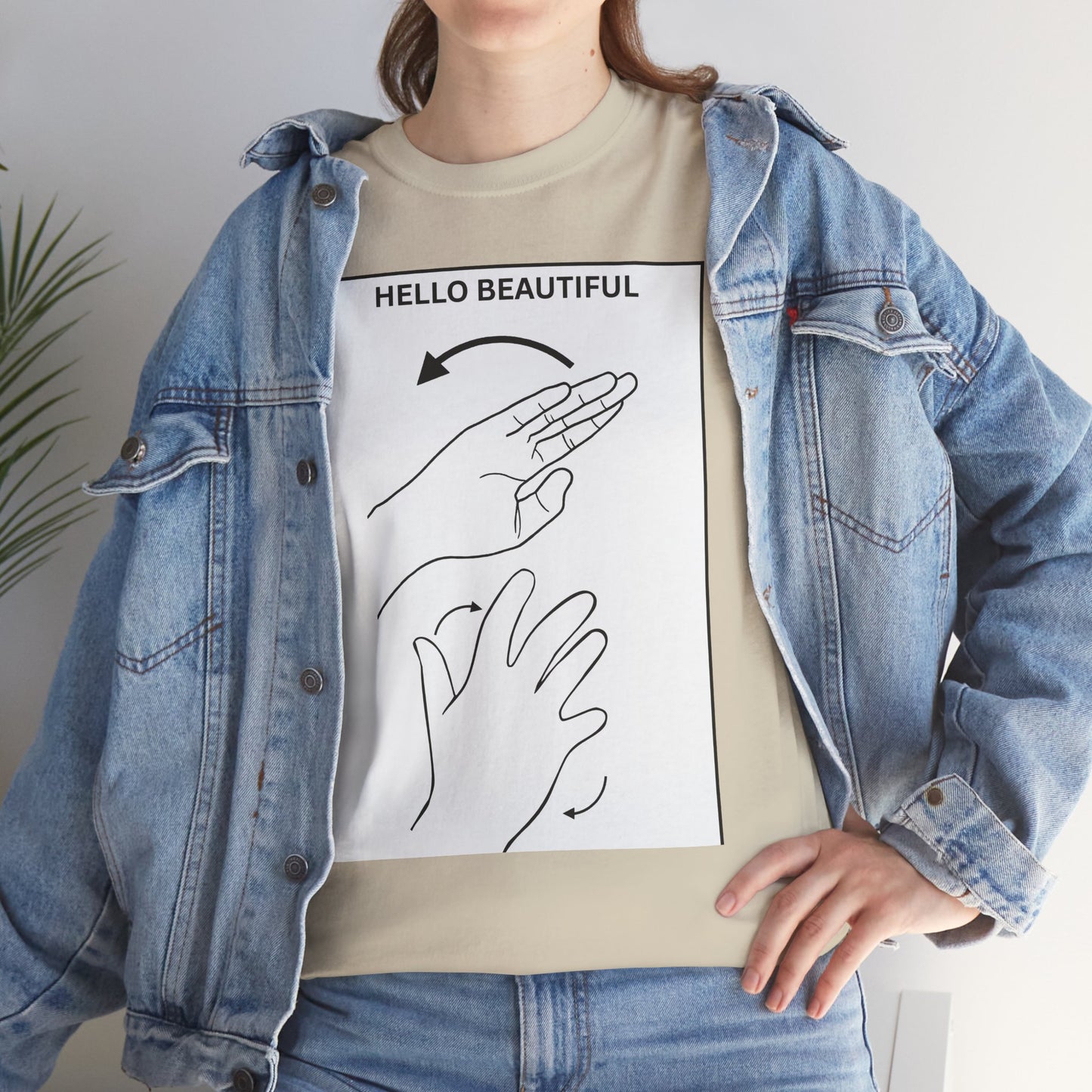 Hello Beautiful Sign Language T-Shirt — ASL Floral Graphic Tee