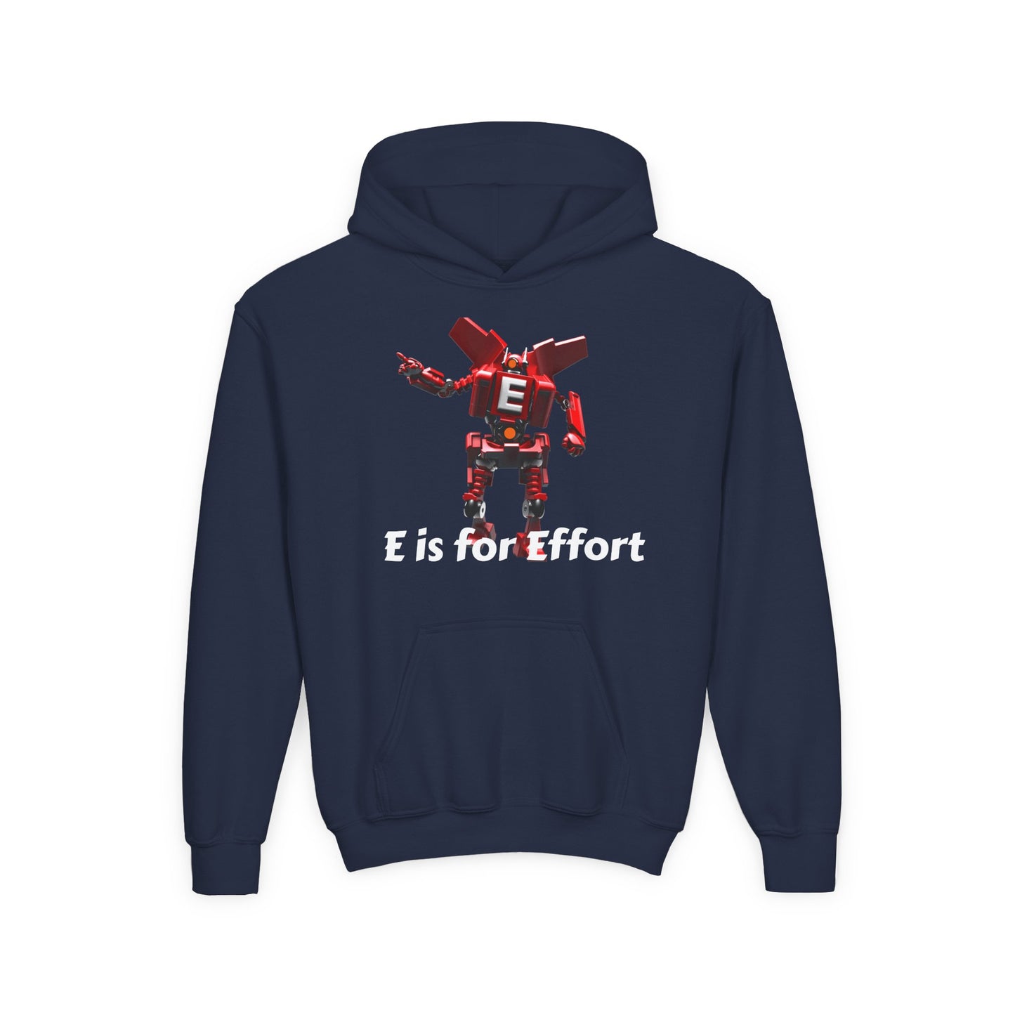 Unisex E= Effort Robot Graphic Hoodie, Cool Sweatshirt , Trendy Gift for Teens, Gaming Apparel, Casual Wear, Birthday Gift