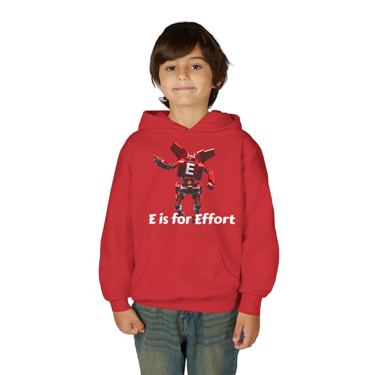 Unisex E= Effort Robot Graphic Hoodie, Cool Sweatshirt , Trendy Gift for Teens, Gaming Apparel, Casual Wear, Birthday Gift