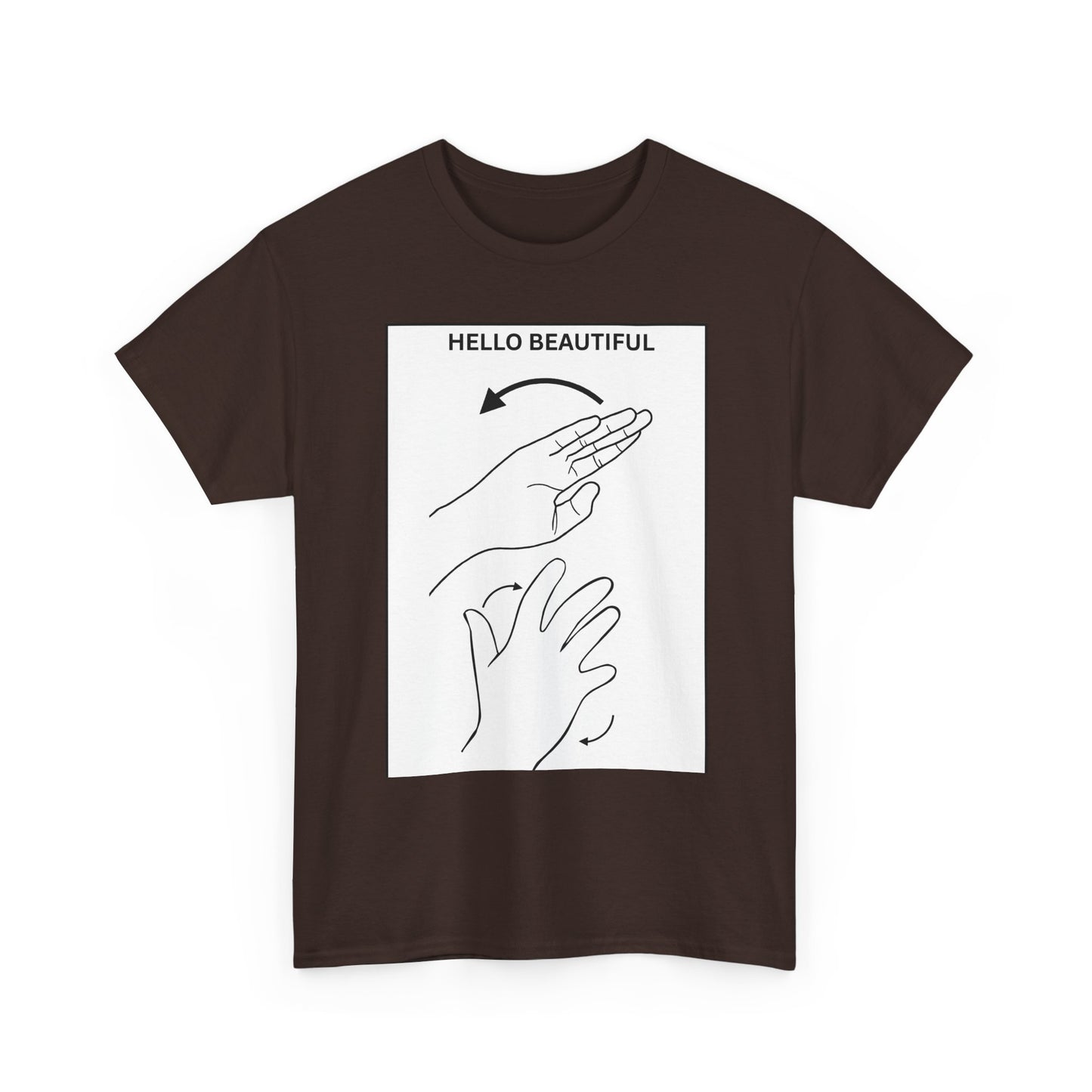 Hello Beautiful Sign Language T-Shirt — ASL Floral Graphic Tee