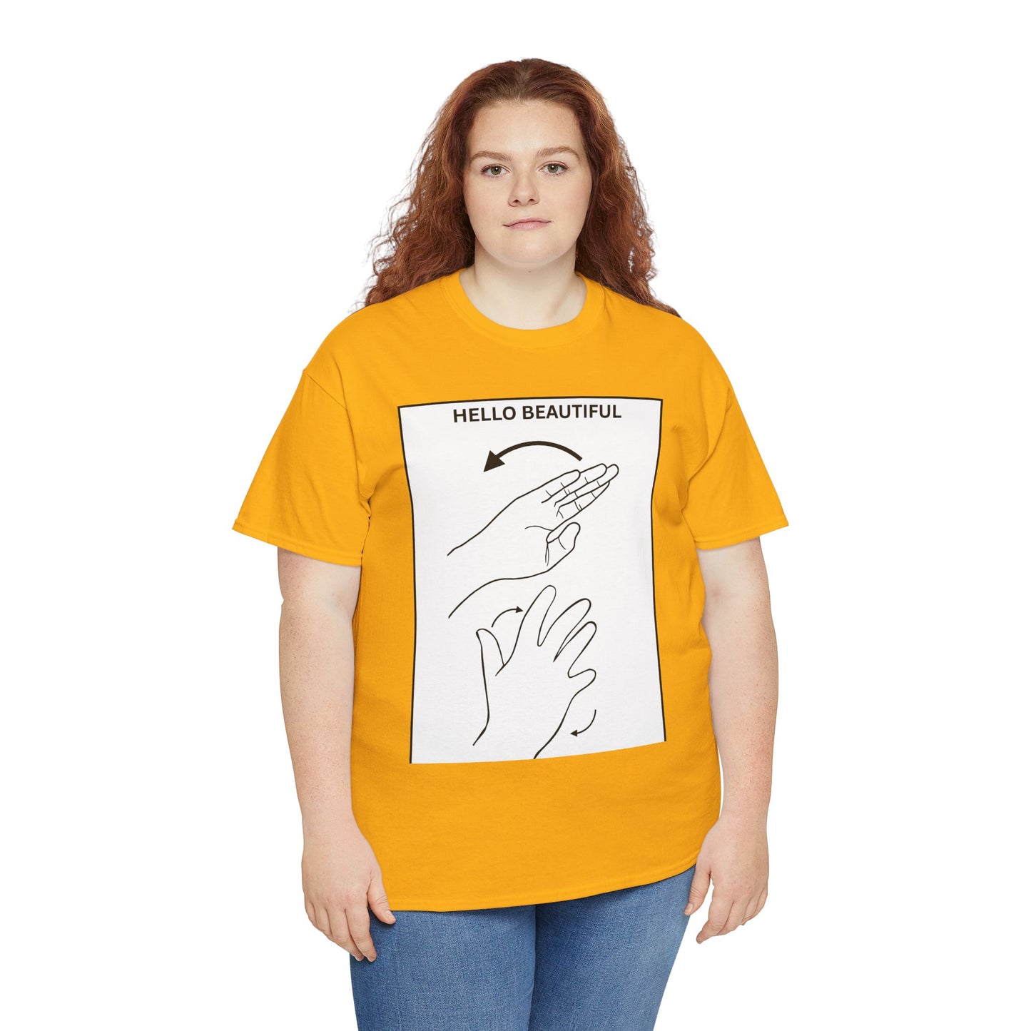 Hello Beautiful Sign Language T-Shirt — ASL Floral Graphic Tee