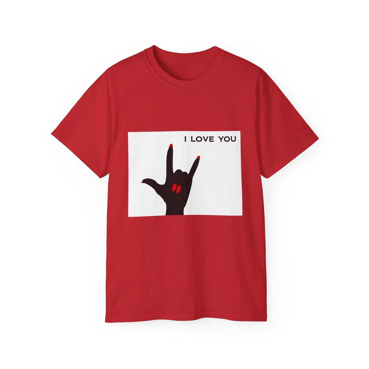Unisex Ultra Cotton Tee "I LOVE YOU" Sign Language Hand