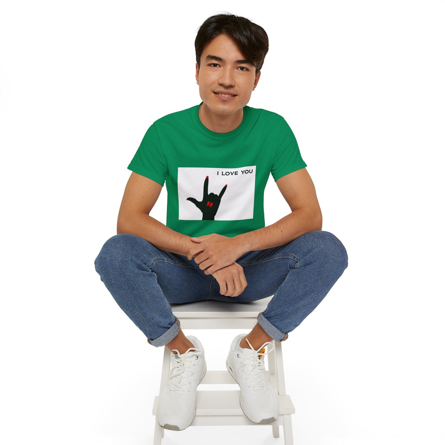 Unisex Ultra Cotton Tee "I LOVE YOU" Sign Language Hand
