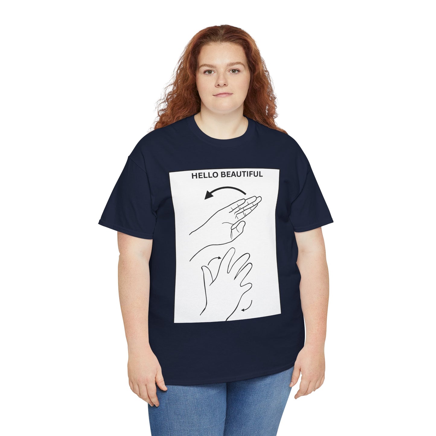 Hello Beautiful Sign Language T-Shirt — ASL Floral Graphic Tee