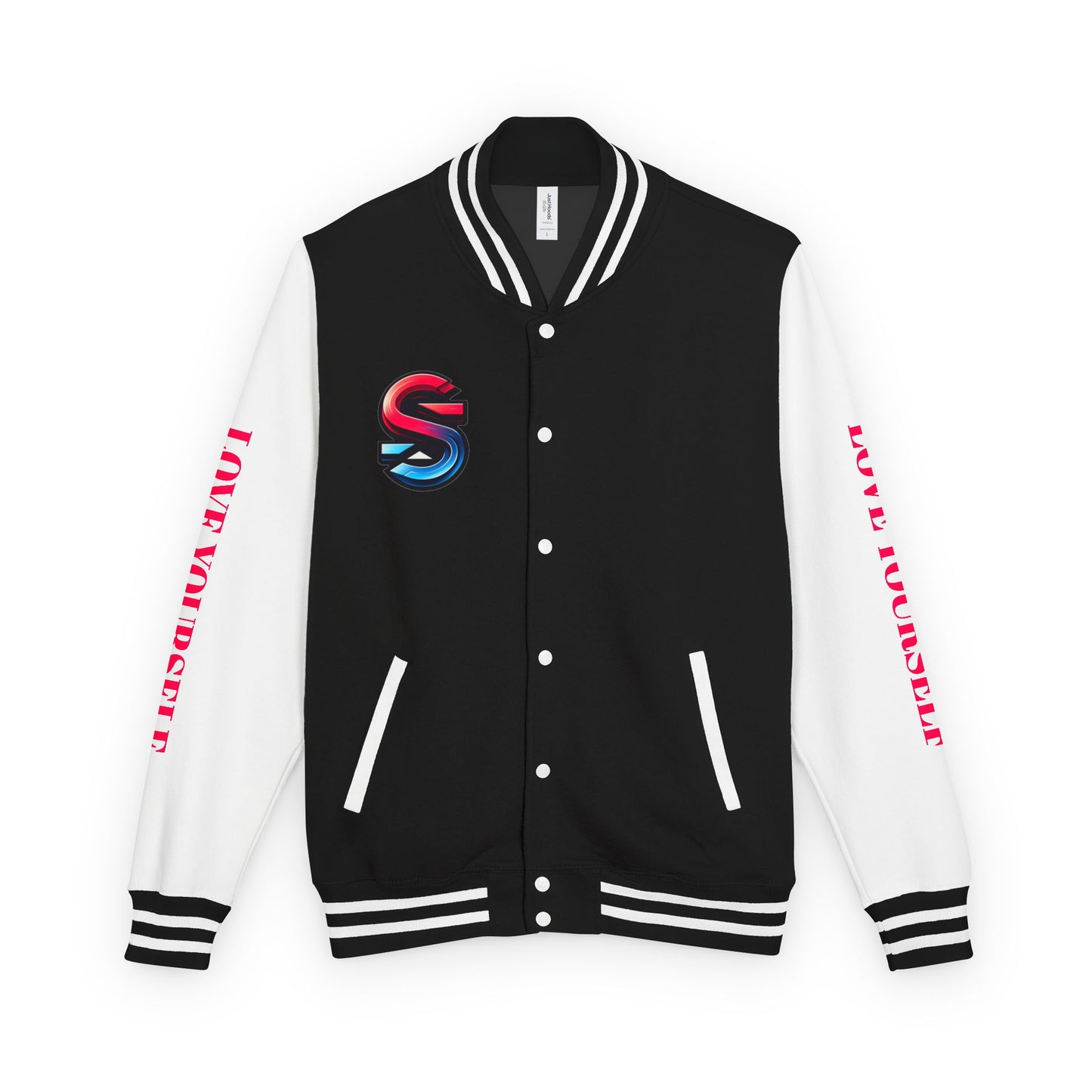 Letterman Jacket — 'Love Yourself' Black & White Varsity Jacket