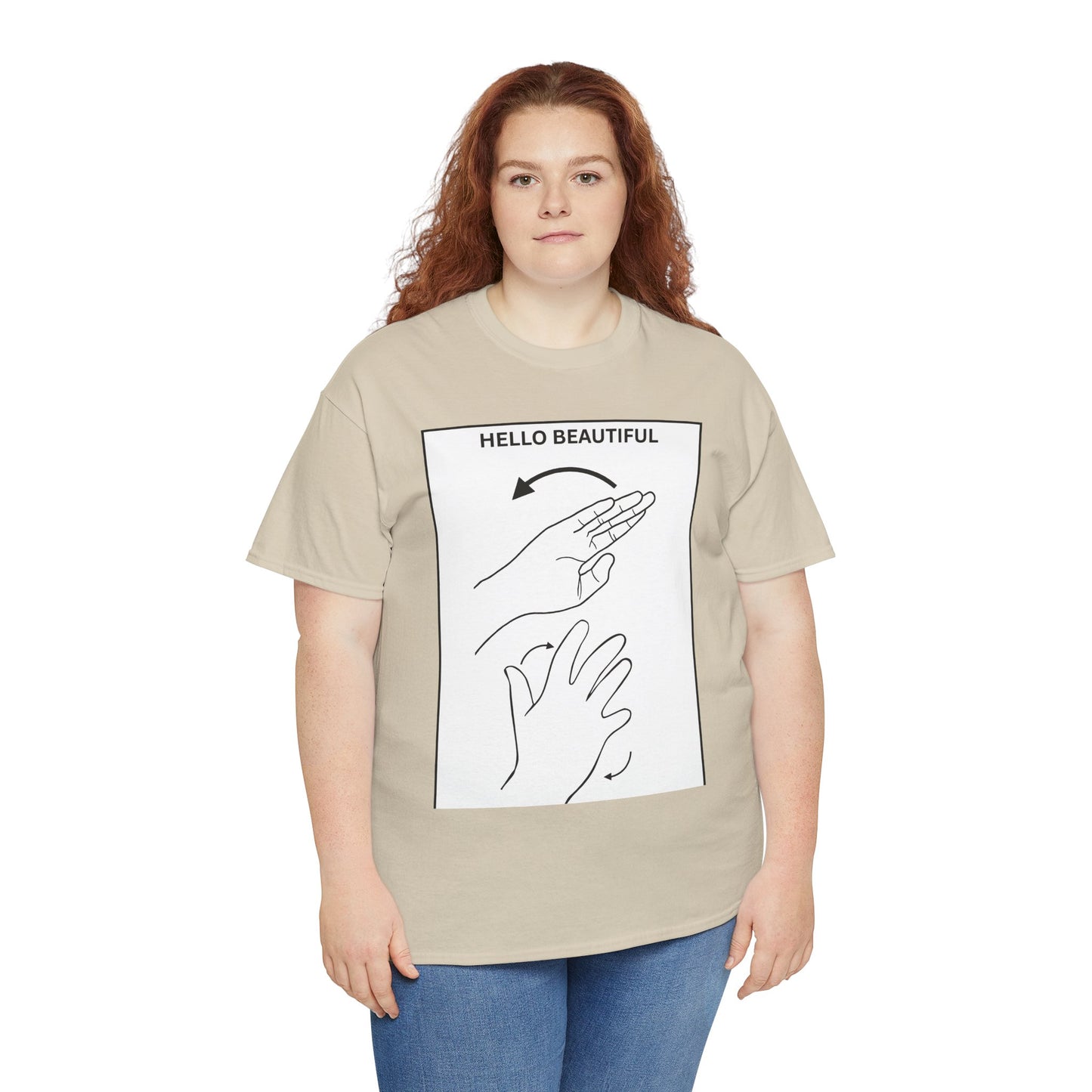 Hello Beautiful Sign Language T-Shirt — ASL Floral Graphic Tee