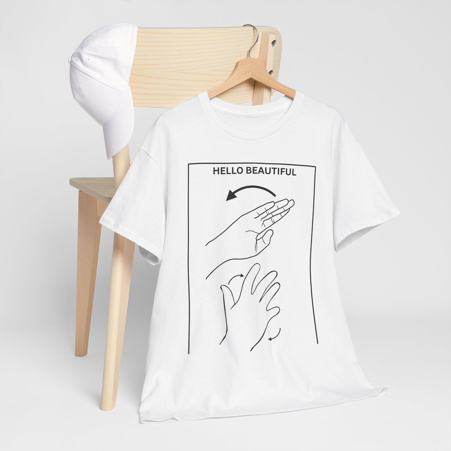 Hello Beautiful Sign Language T-Shirt — ASL Floral Graphic Tee