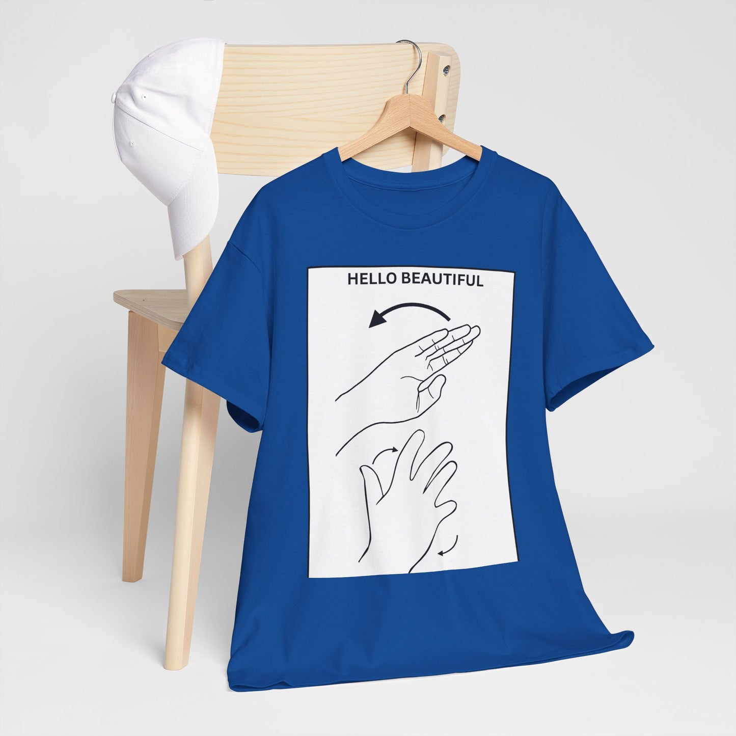 Hello Beautiful Sign Language T-Shirt — ASL Floral Graphic Tee