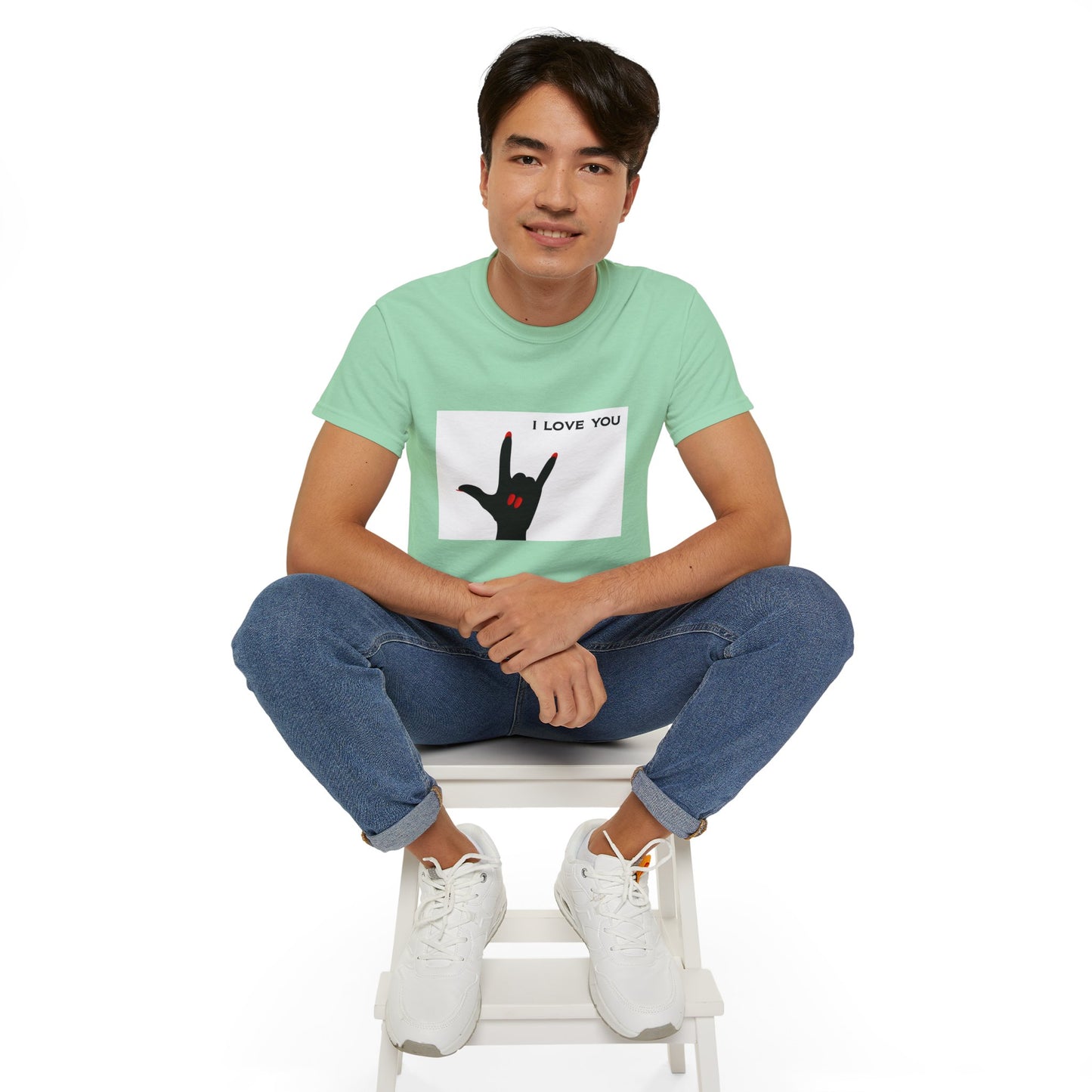 Unisex Ultra Cotton Tee "I LOVE YOU" Sign Language Hand