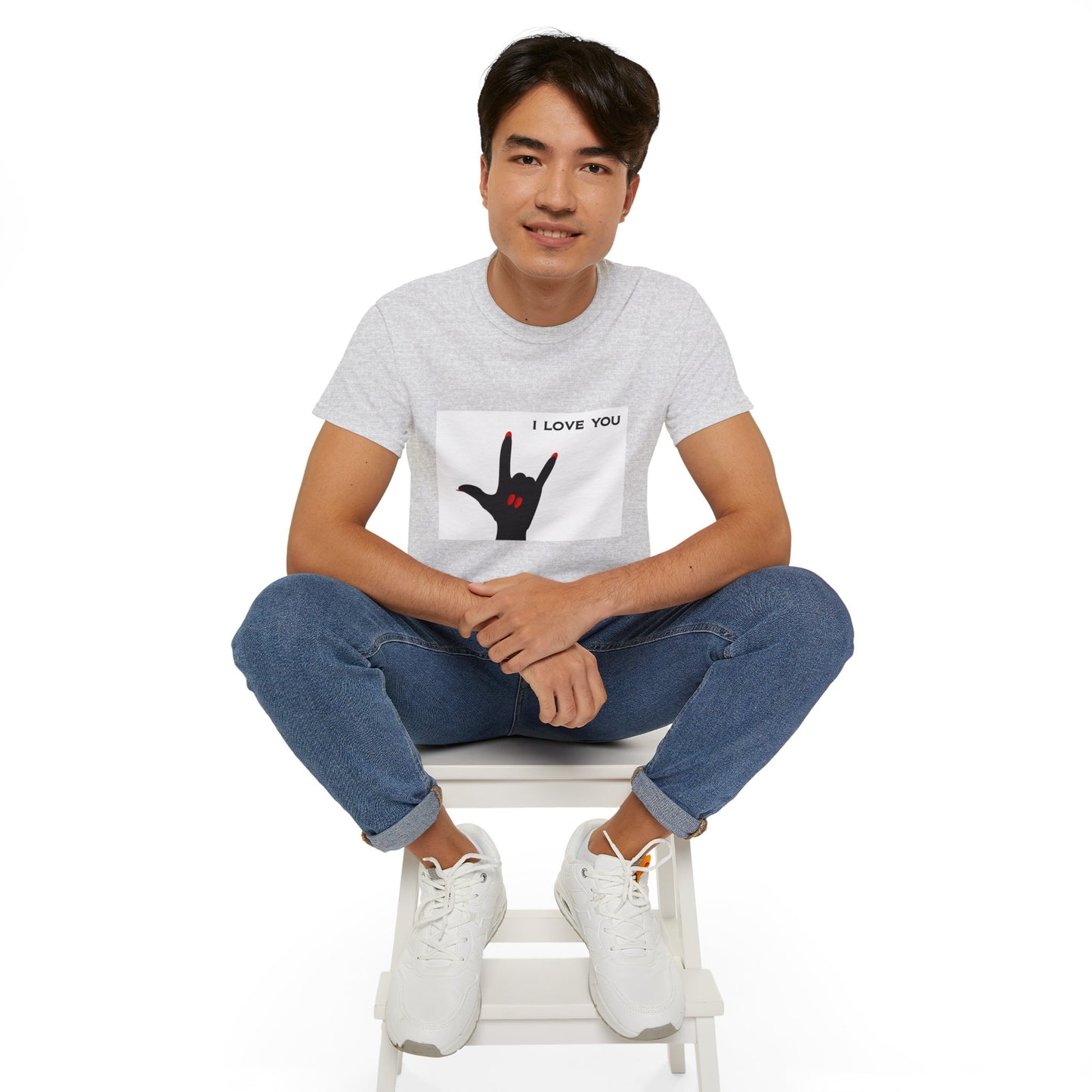 Unisex Ultra Cotton Tee "I LOVE YOU" Sign Language Hand