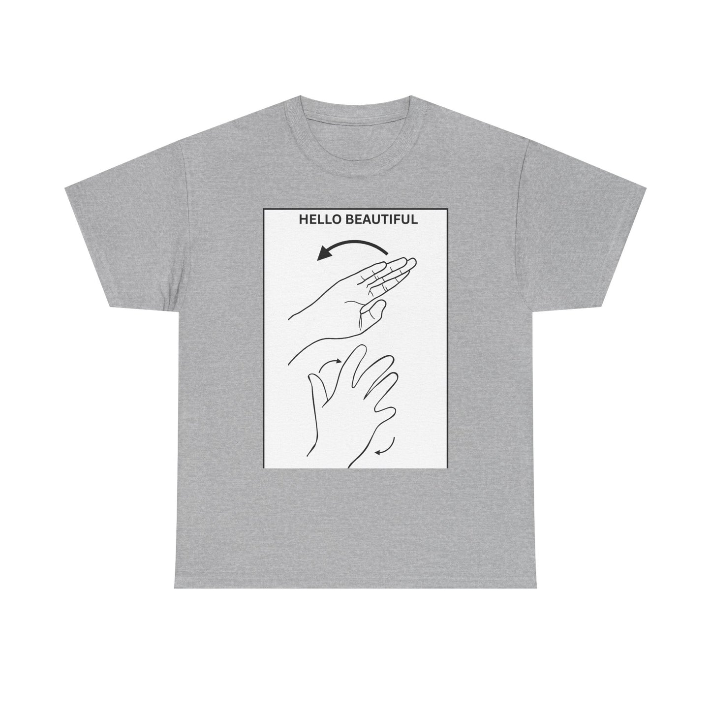 Hello Beautiful Sign Language T-Shirt — ASL Floral Graphic Tee