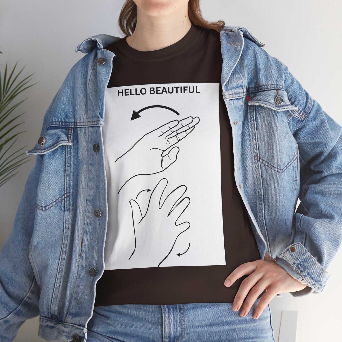 Hello Beautiful Sign Language T-Shirt — ASL Floral Graphic Tee