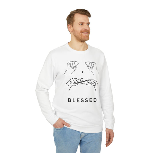 Blessed Hand Sign Crewneck Sweatshirt — adidas Unisex Fleece