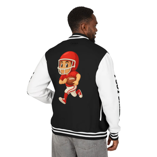 Letterman Jacket — Retro Blue Robot 'Tutelage' Varsity Jacket