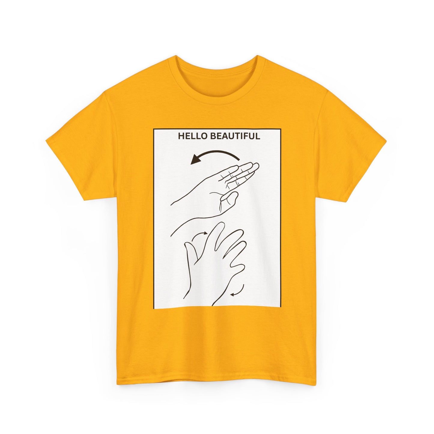 Hello Beautiful Sign Language T-Shirt — ASL Floral Graphic Tee
