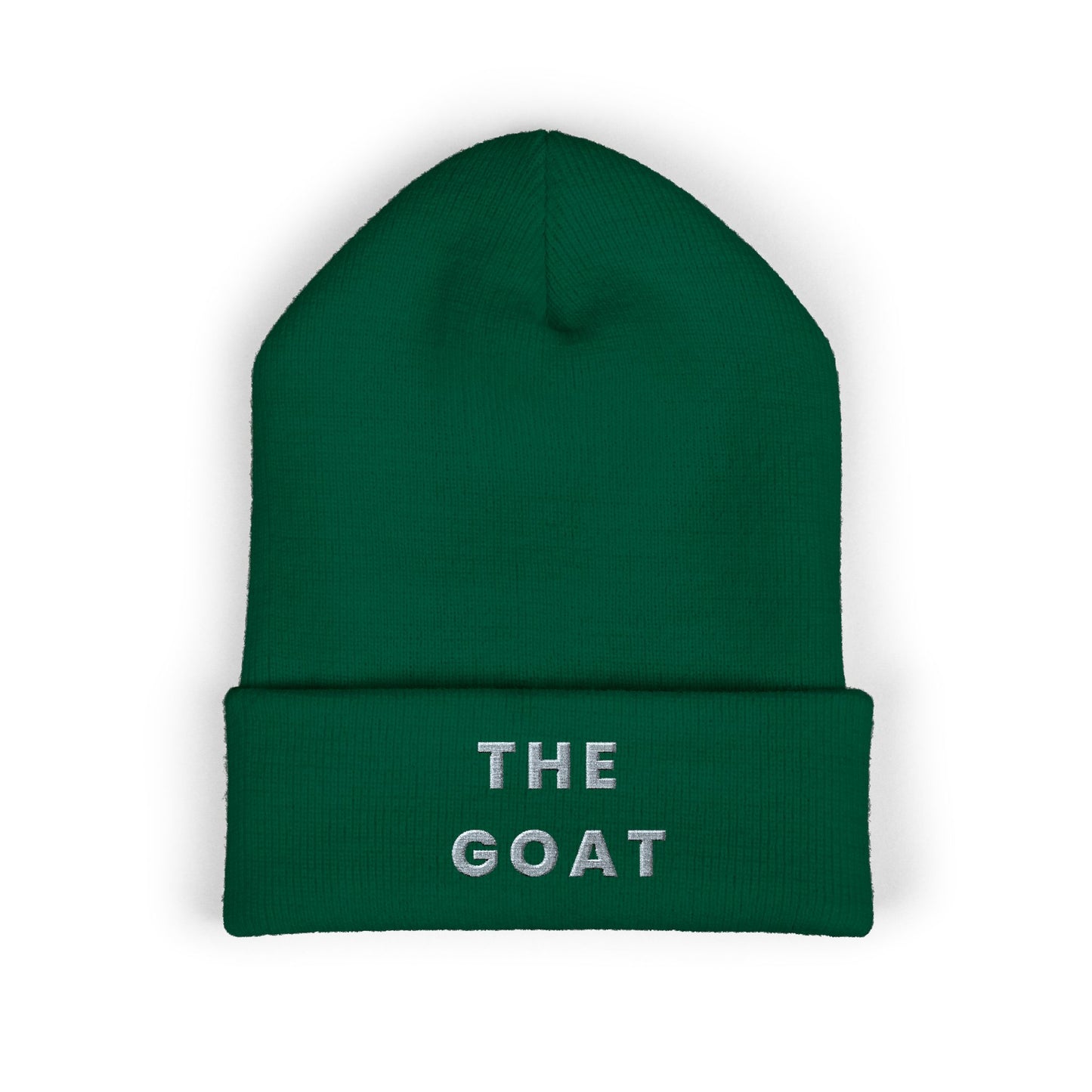 THE GOAT Embroidered Cuffed Beanie — Classic Knit Winter Hat