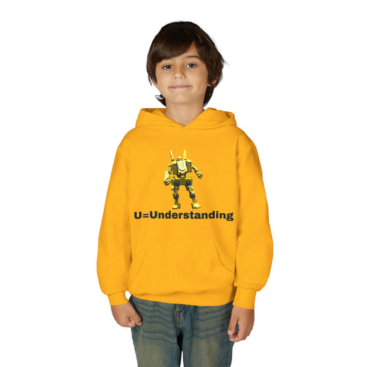 Unisex Robot U=  Understanding Hoodie, Sweatshirt, Graphic Pullover, Casual Wear, Gift for Boys and Girls, School Spirit Apparel