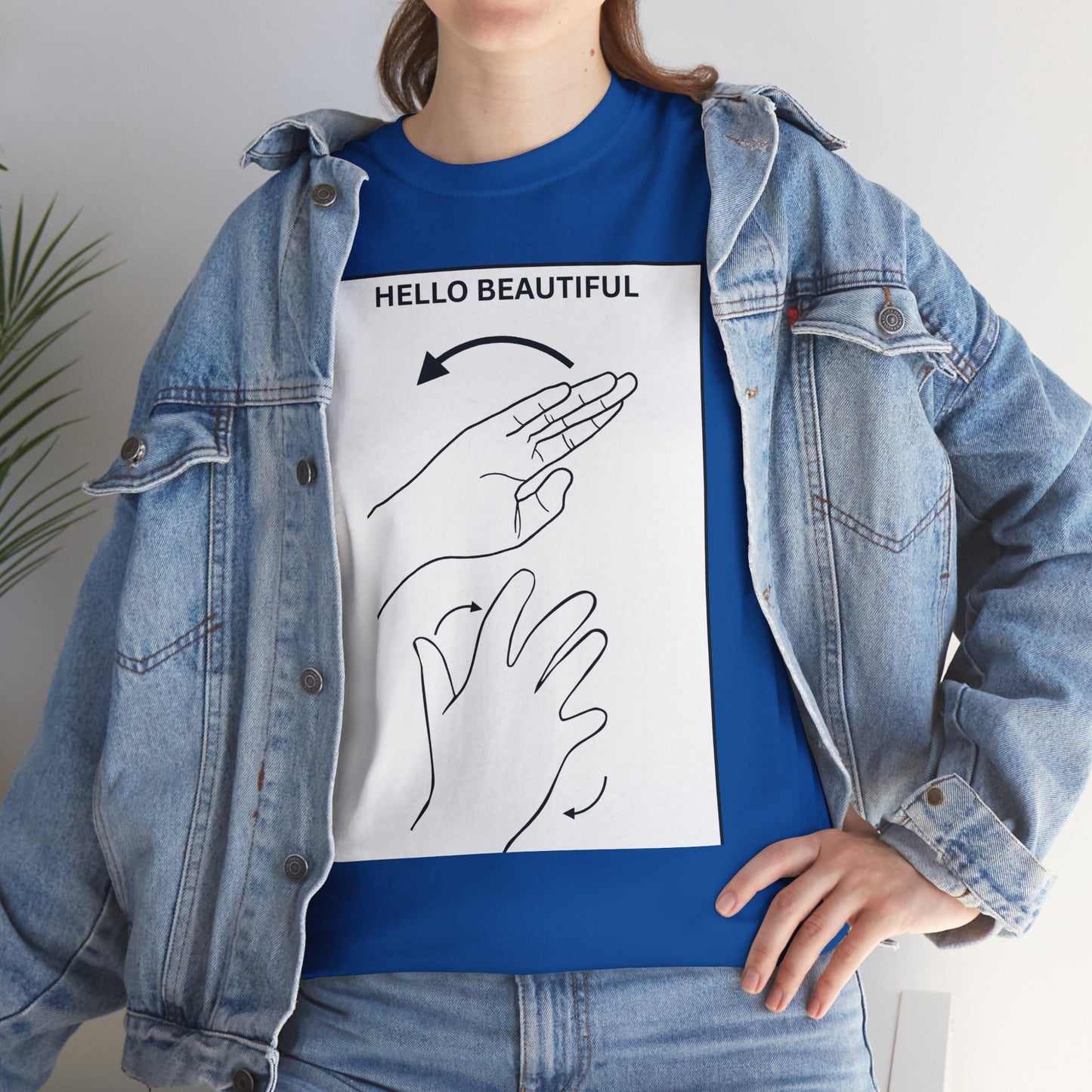 Hello Beautiful Sign Language T-Shirt — ASL Floral Graphic Tee