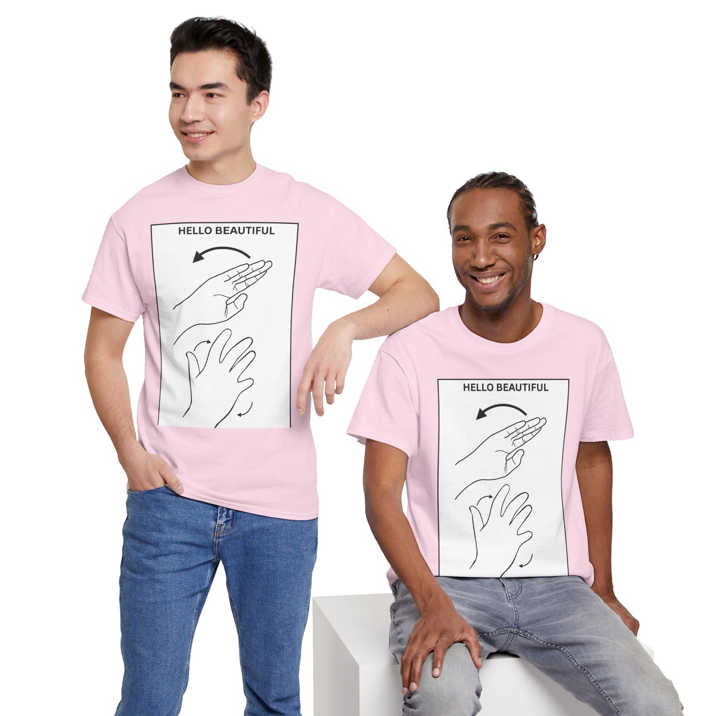 Hello Beautiful Sign Language T-Shirt — ASL Floral Graphic Tee