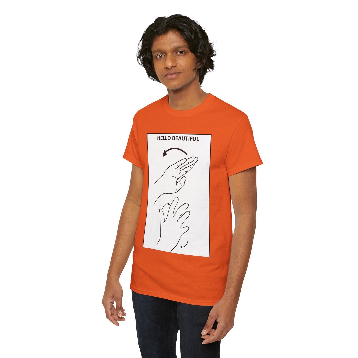 Hello Beautiful Sign Language T-Shirt — ASL Floral Graphic Tee