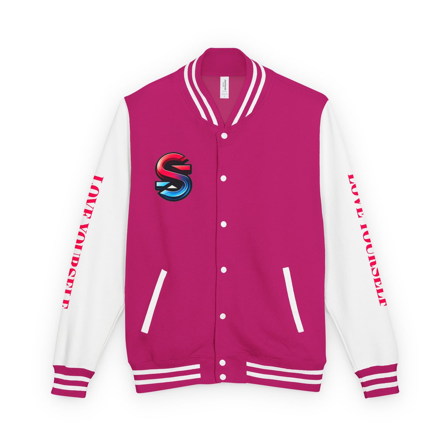 Letterman Jacket — 'Love Yourself' Black & White Varsity Jacket