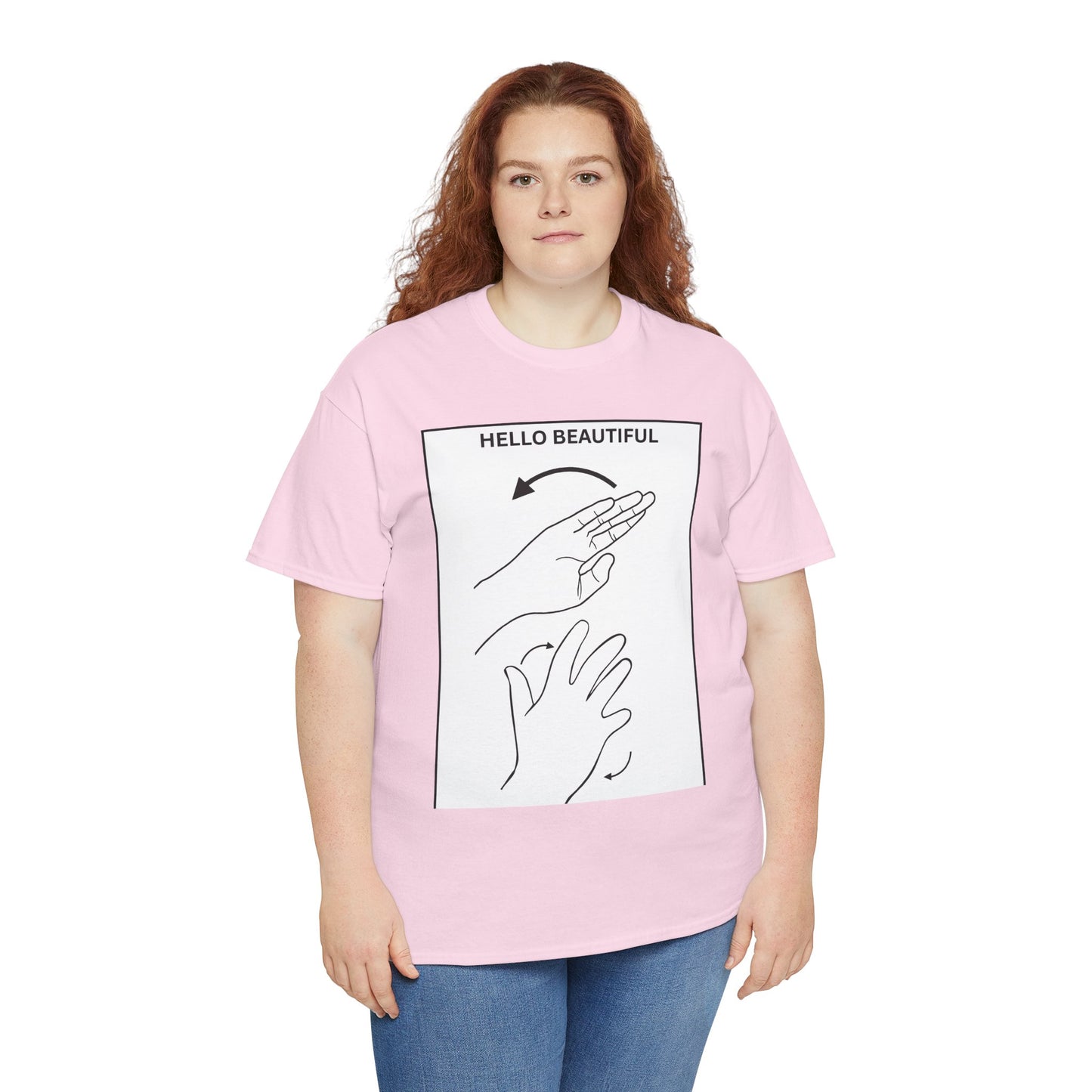 Hello Beautiful Sign Language T-Shirt — ASL Floral Graphic Tee