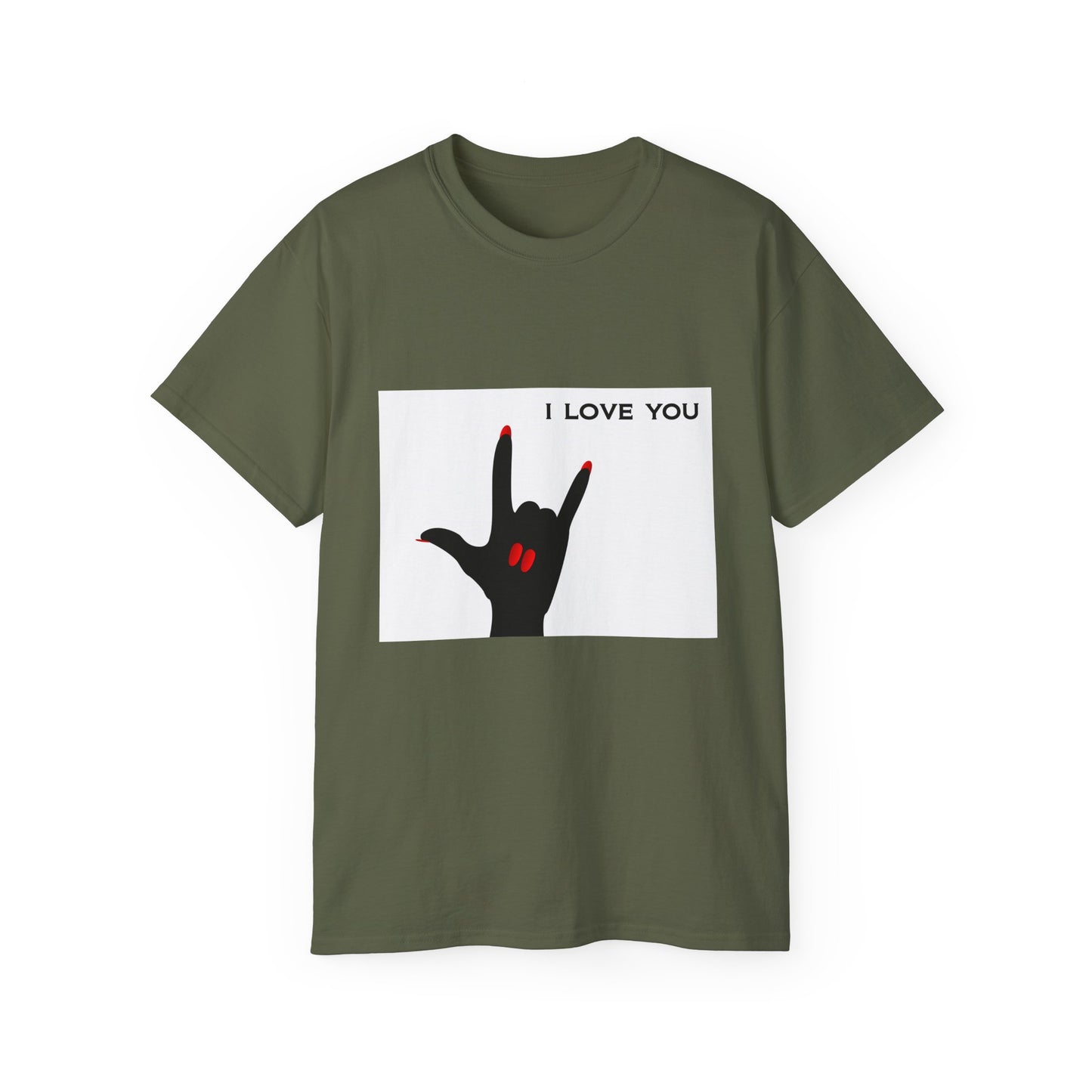 Unisex Ultra Cotton Tee "I LOVE YOU" Sign Language Hand