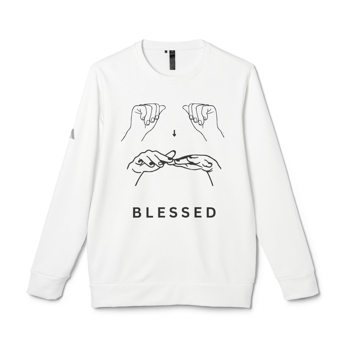 Blessed Hand Sign Crewneck Sweatshirt — adidas Unisex Fleece