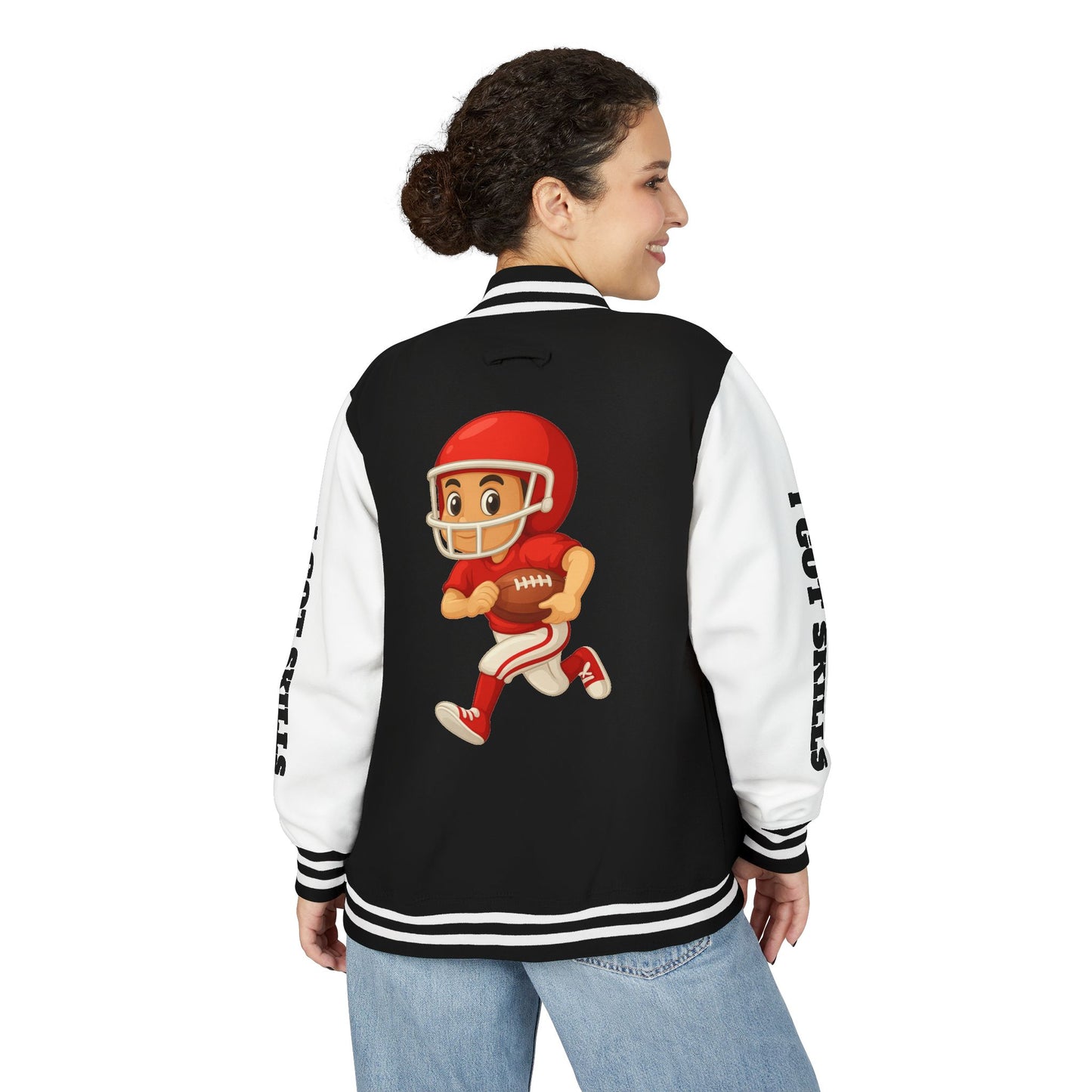 Letterman Jacket — Retro Blue Robot 'Tutelage' Varsity Jacket