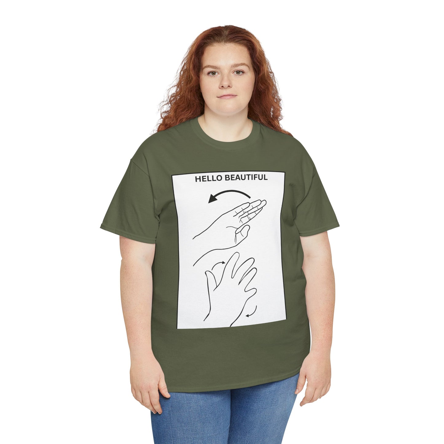 Hello Beautiful Sign Language T-Shirt — ASL Floral Graphic Tee