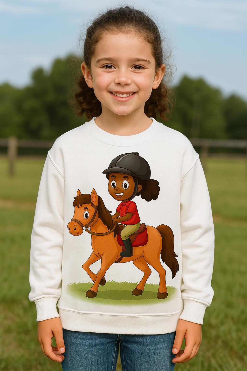 Equestrian Adventure Hoodie, Cozy Horse Lover's Fleece Pullover, Animal Theme Sweatshirt, Gift for Horse Enthusiasts, Fun Kids Wear