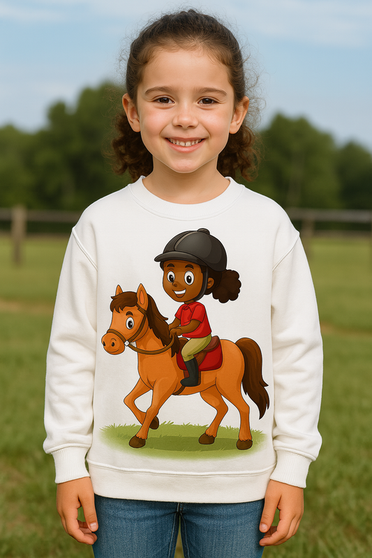 Equestrian Adventure Hoodie, Cozy Horse Lover's Fleece Pullover, Animal Theme Sweatshirt, Gift for Horse Enthusiasts, Fun Kids Wear