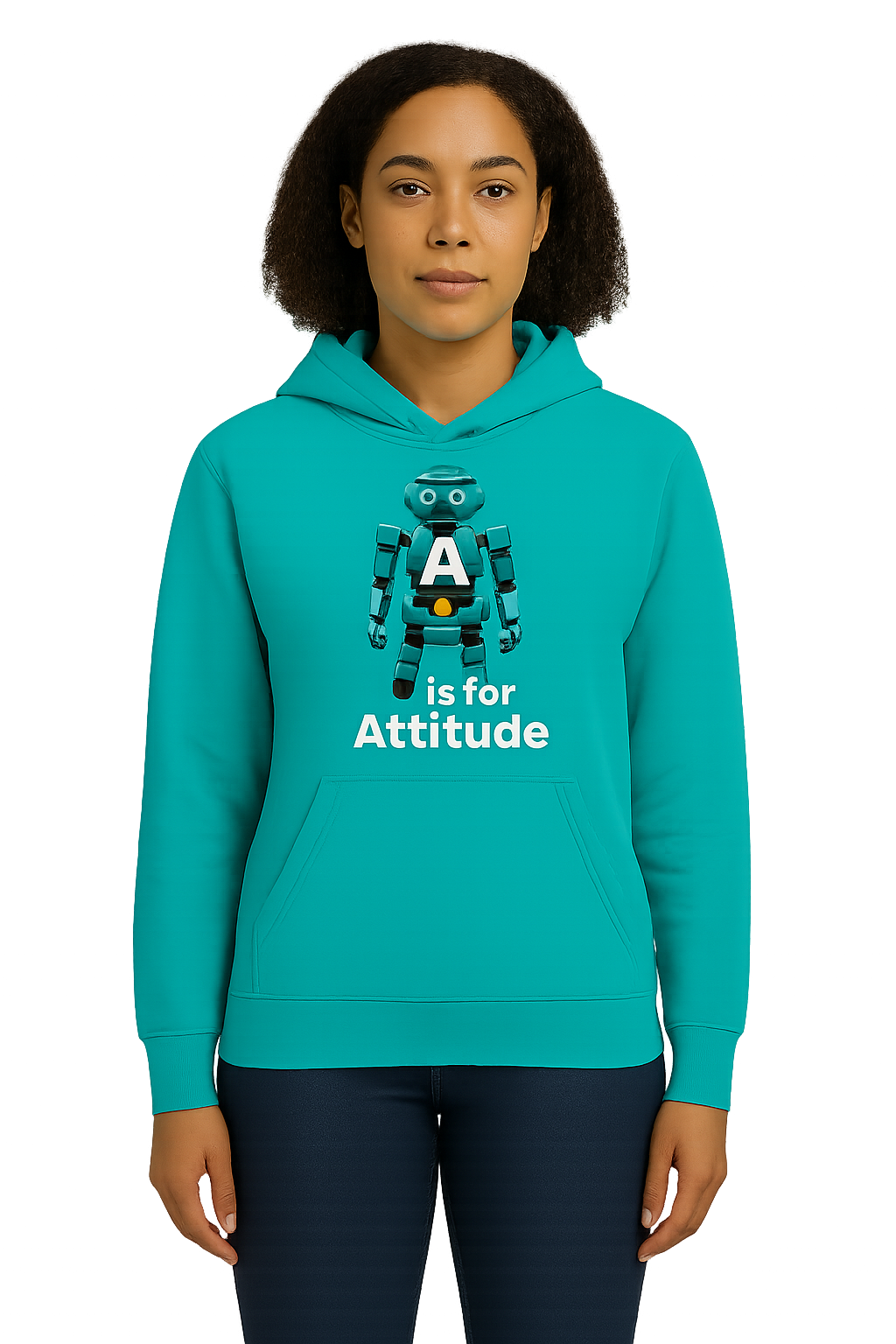 Skills Tutelage Unisex Robot Attitude Hoodie, Cool Sweatshirt, Gift for Teens, Fun Casual Wear, Birthday Present, Graphic Hoodie