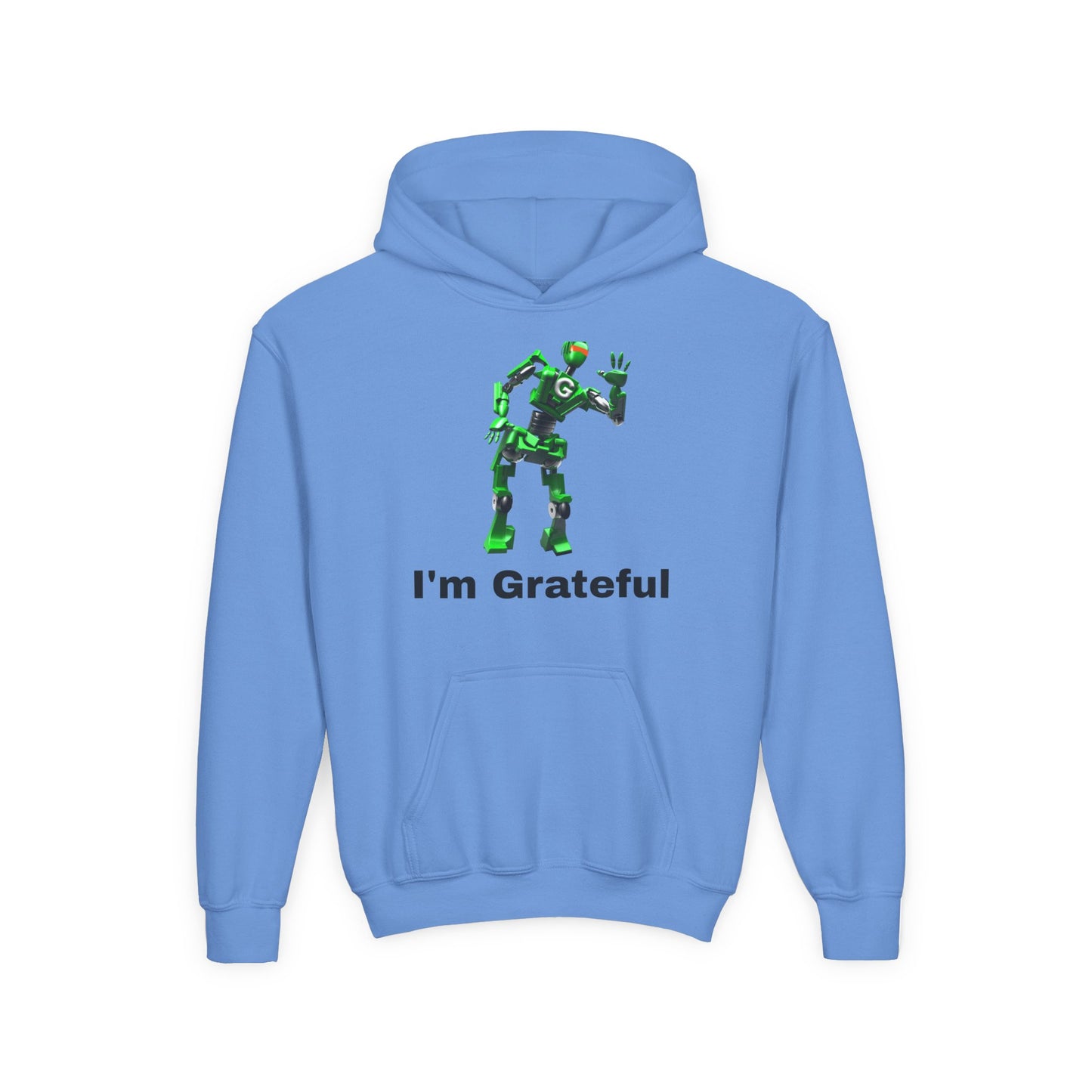 Youth Grateful Robot Hoodie, Fun Gift for Kids, Cute Sweatshirt, Casual Wear, Birthday or Thank You Gift