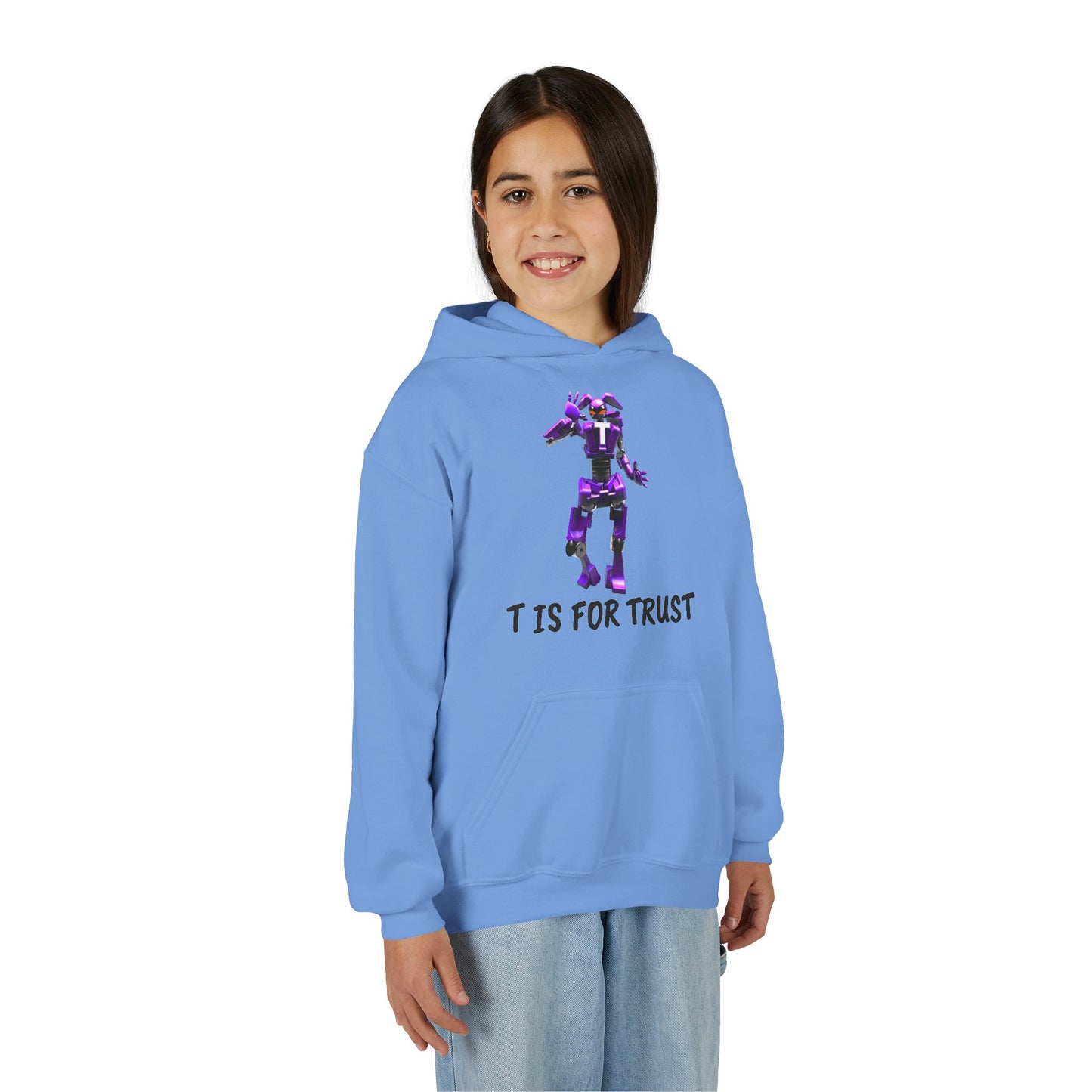 Youth Hooded Sweatshirt - T is for Trust, Game Night Gear, Trendy Hoodie for Kids, Fun Casual Wear, Birthday Gift, Everyday Comfort
