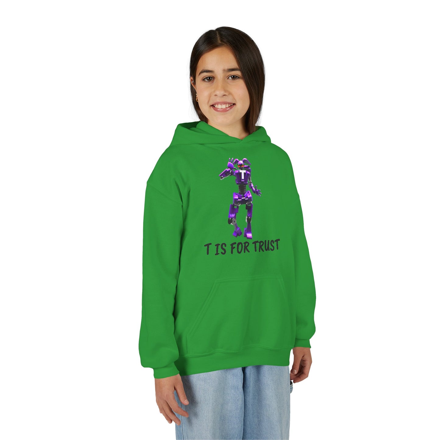 Youth Hooded Sweatshirt - T is for Trust, Game Night Gear, Trendy Hoodie for Kids, Fun Casual Wear, Birthday Gift, Everyday Comfort