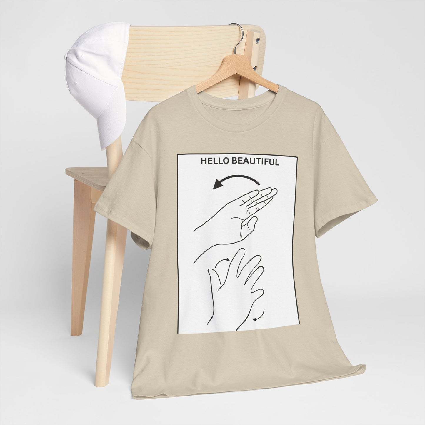 Hello Beautiful Sign Language T-Shirt — ASL Floral Graphic Tee