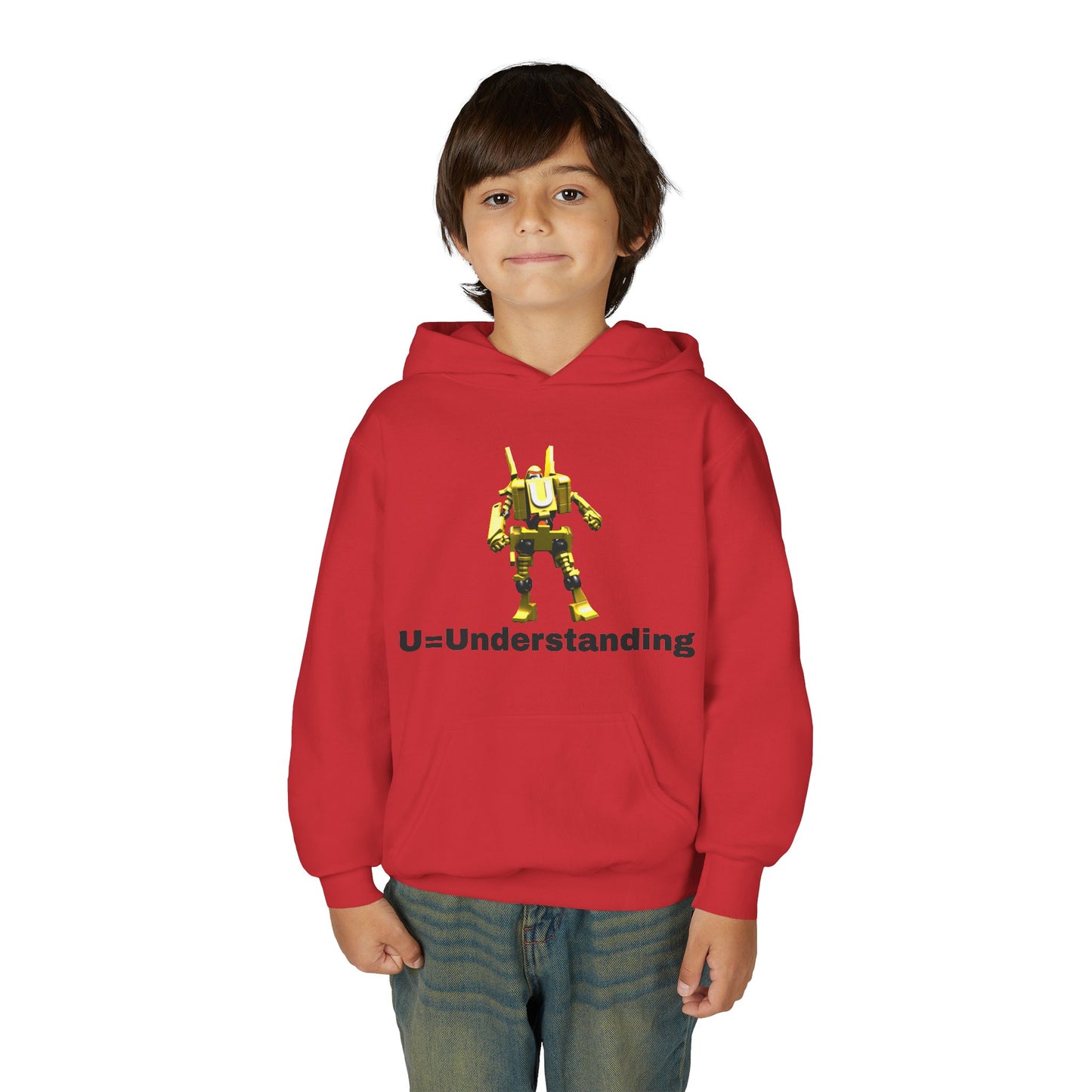 Unisex Robot U=  Understanding Hoodie, Sweatshirt, Graphic Pullover, Casual Wear, Gift for Boys and Girls, School Spirit Apparel