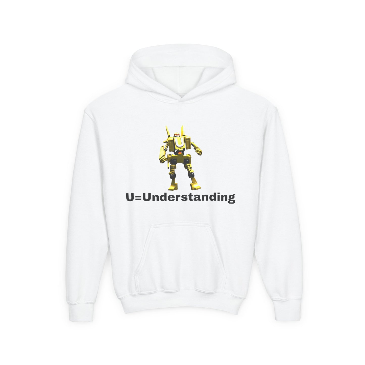 Unisex Robot U=  Understanding Hoodie, Sweatshirt, Graphic Pullover, Casual Wear, Gift for Boys and Girls, School Spirit Apparel