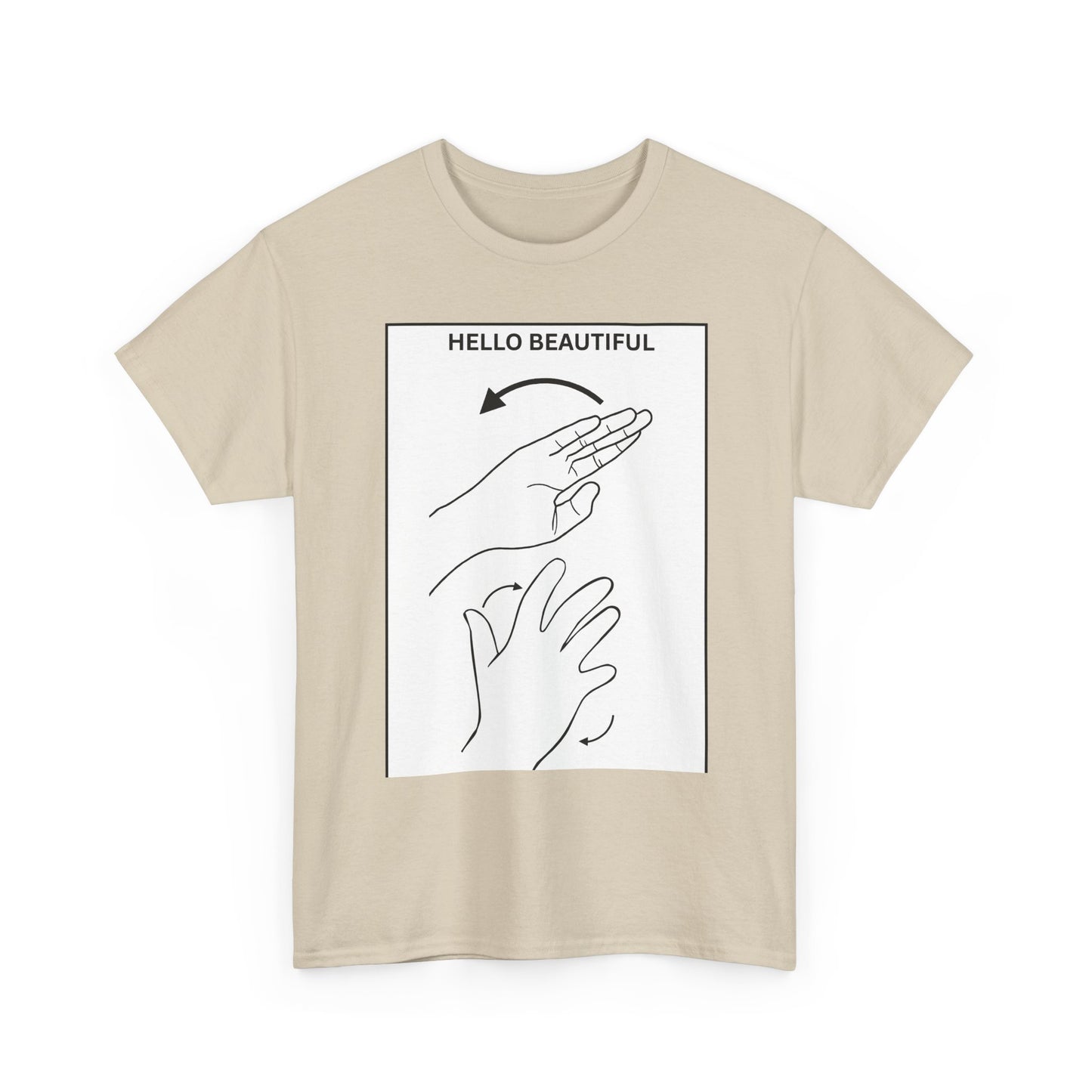 Hello Beautiful Sign Language T-Shirt — ASL Floral Graphic Tee