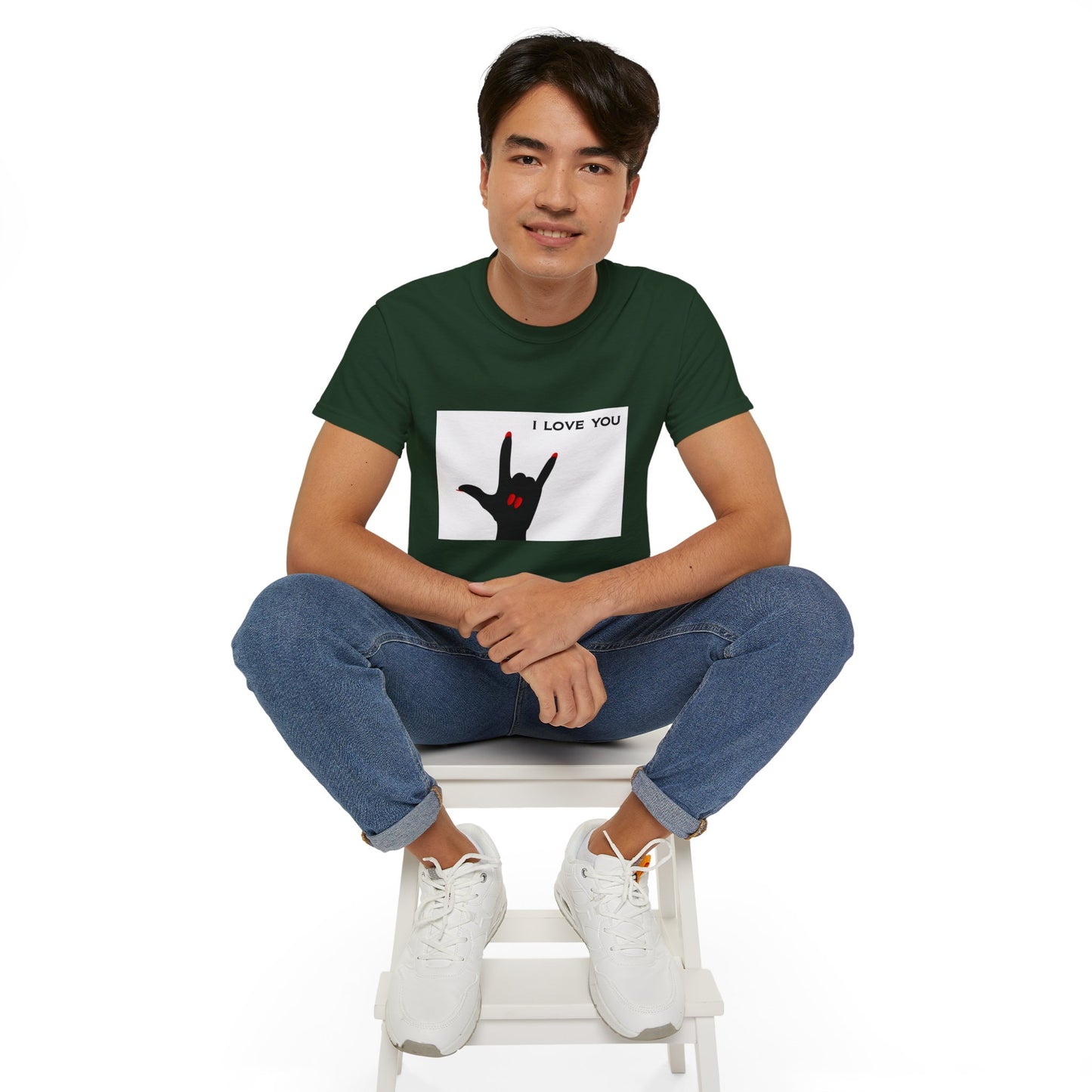 Unisex Ultra Cotton Tee "I LOVE YOU" Sign Language Hand