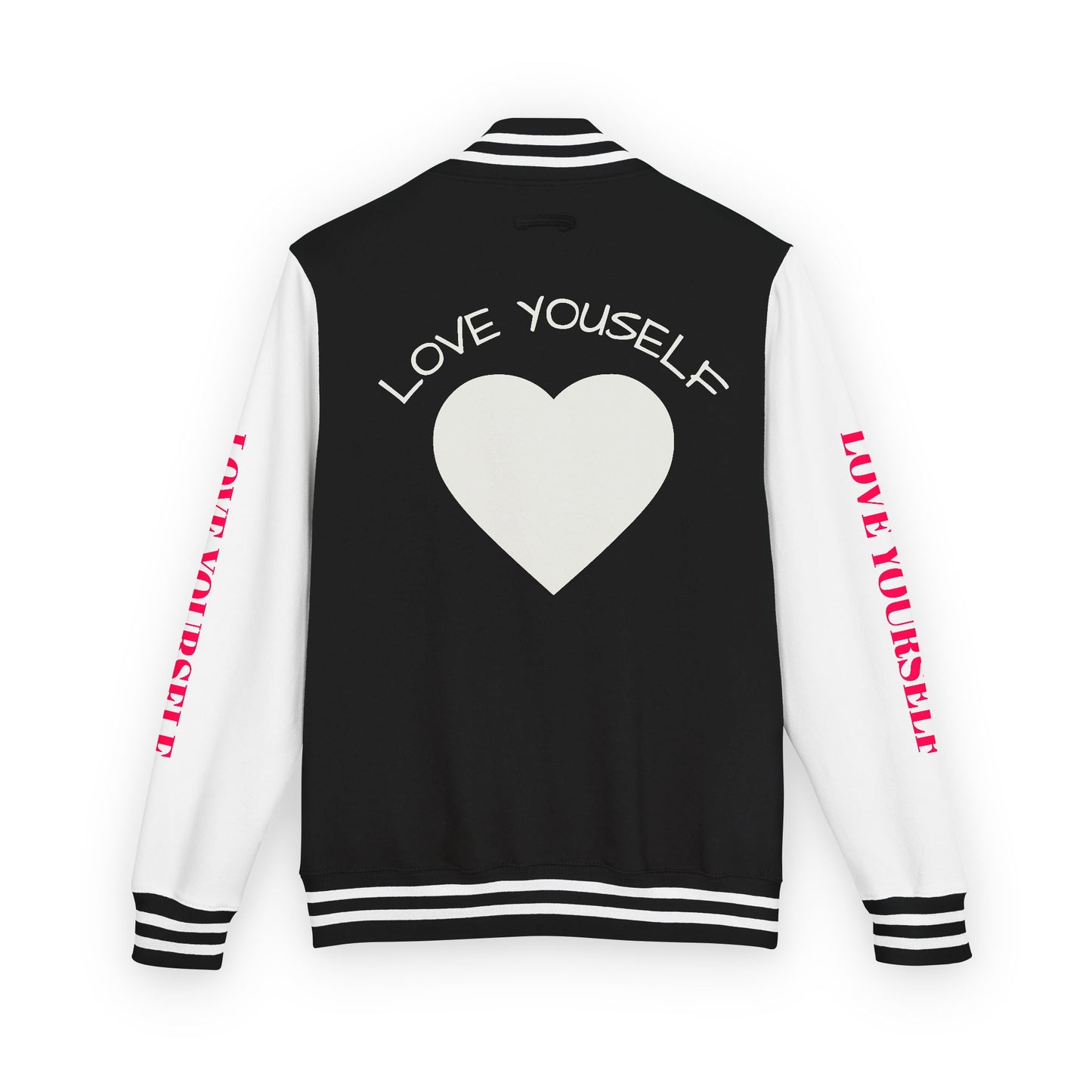 Letterman Jacket — 'Love Yourself' Black & White Varsity Jacket