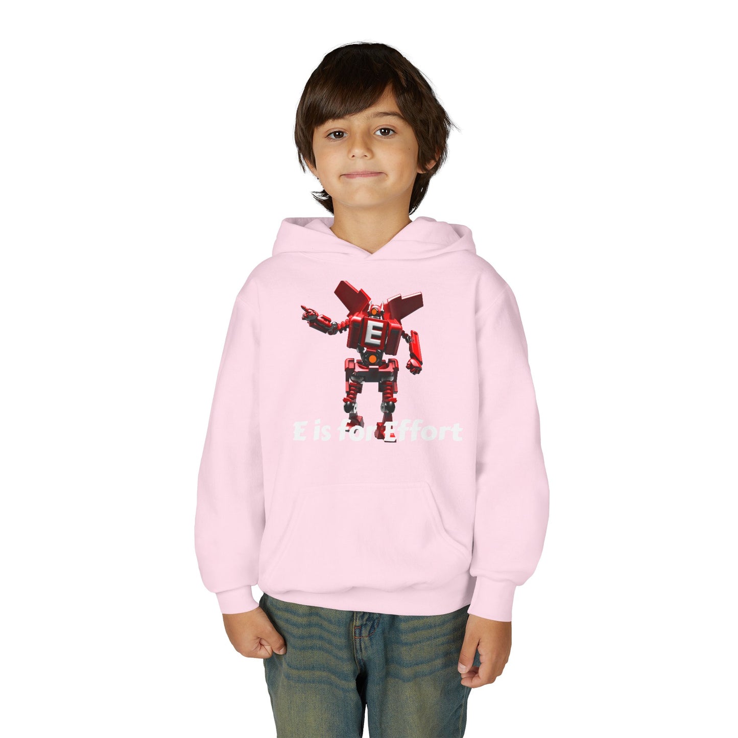 Unisex E= Effort Robot Graphic Hoodie, Cool Sweatshirt , Trendy Gift for Teens, Gaming Apparel, Casual Wear, Birthday Gift