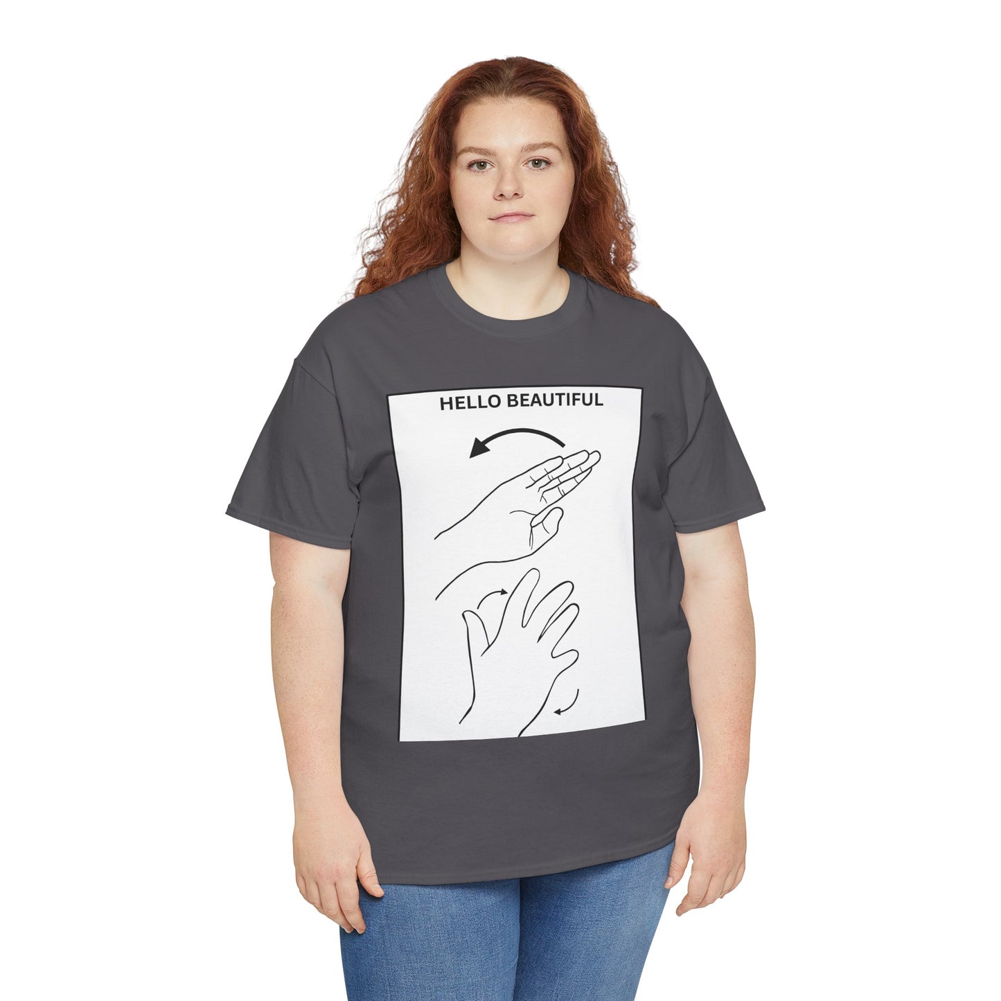 Hello Beautiful Sign Language T-Shirt — ASL Floral Graphic Tee