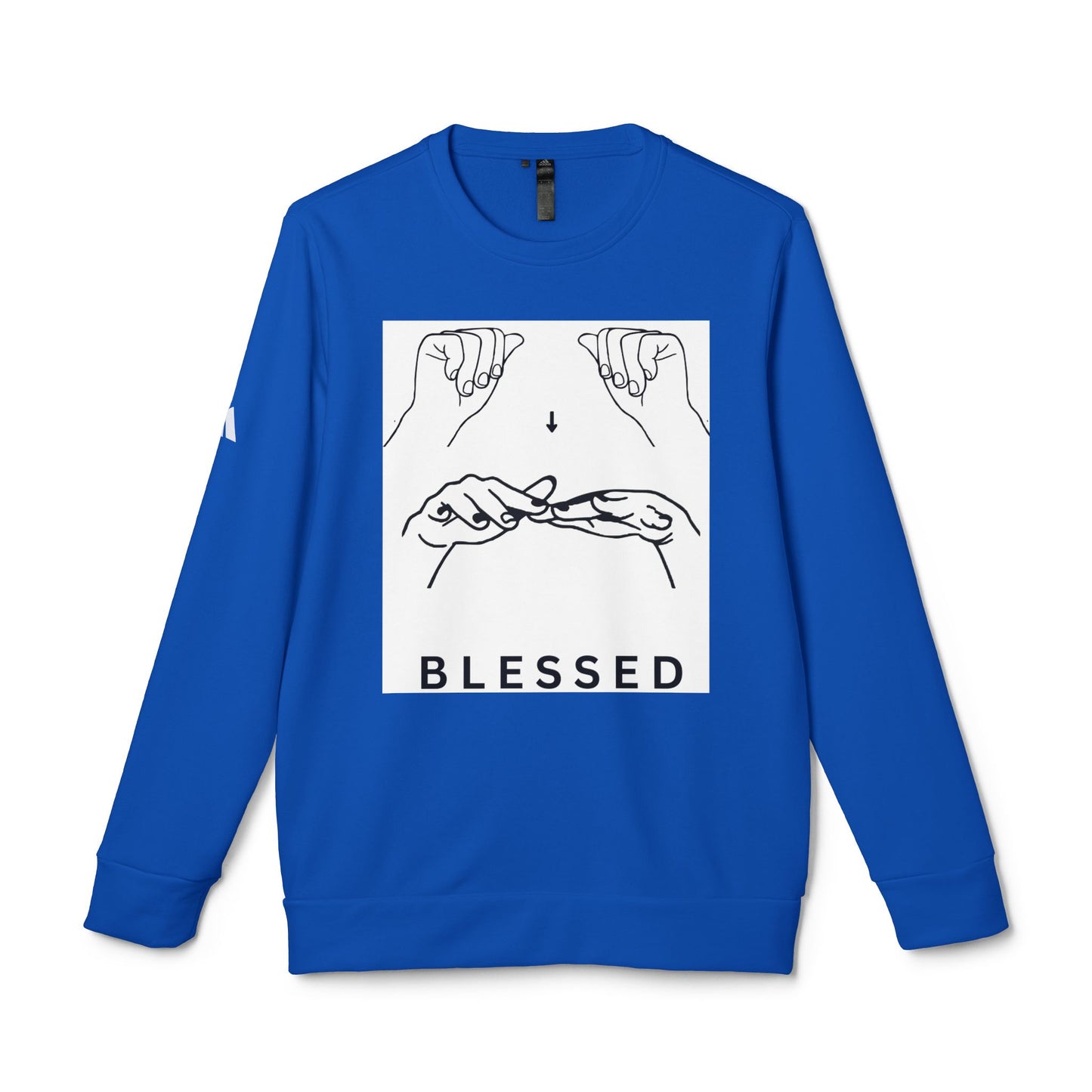 Blessed Hand Sign Crewneck Sweatshirt — adidas Unisex Fleece