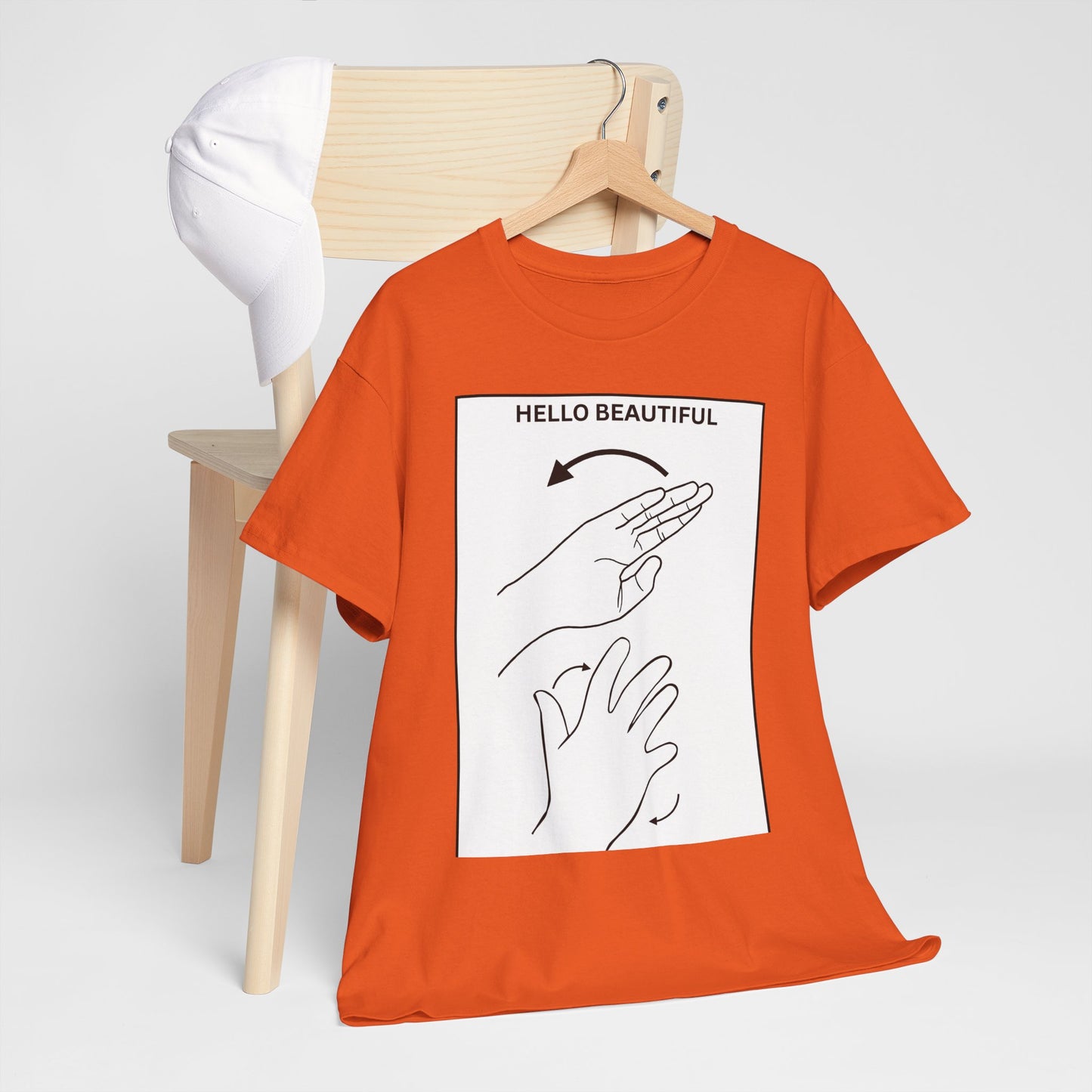 Hello Beautiful Sign Language T-Shirt — ASL Floral Graphic Tee