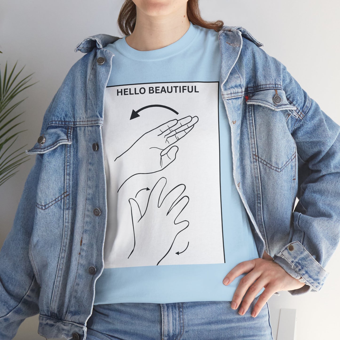 Hello Beautiful Sign Language T-Shirt — ASL Floral Graphic Tee