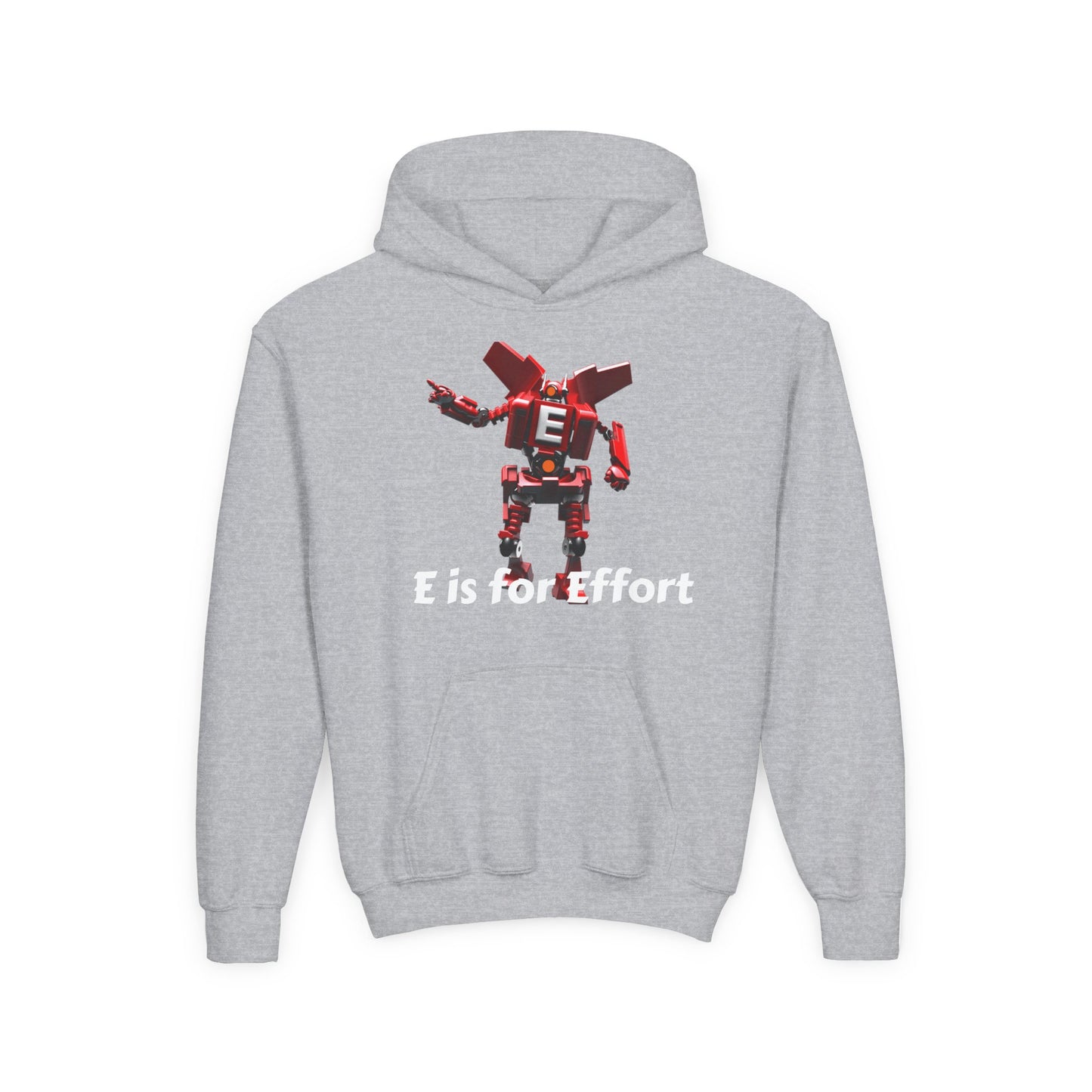 Unisex E= Effort Robot Graphic Hoodie, Cool Sweatshirt , Trendy Gift for Teens, Gaming Apparel, Casual Wear, Birthday Gift